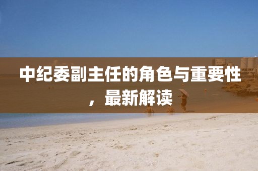 中紀(jì)委副主任的角色與重要性，最新解讀